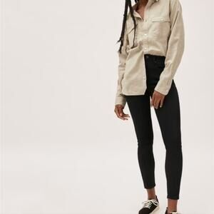 NEW Everlane Authentic Stretch High Rise Skinny Jean Black Denim